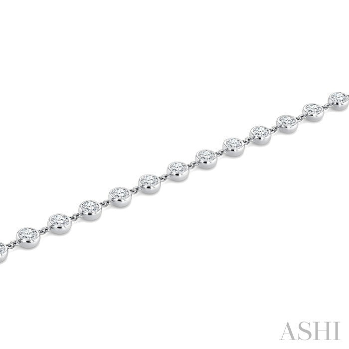 Bezel Set Diamond Station Bracelet