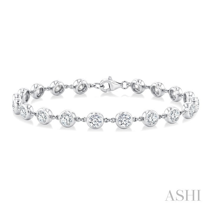 Bezel Set Diamond Station Bracelet