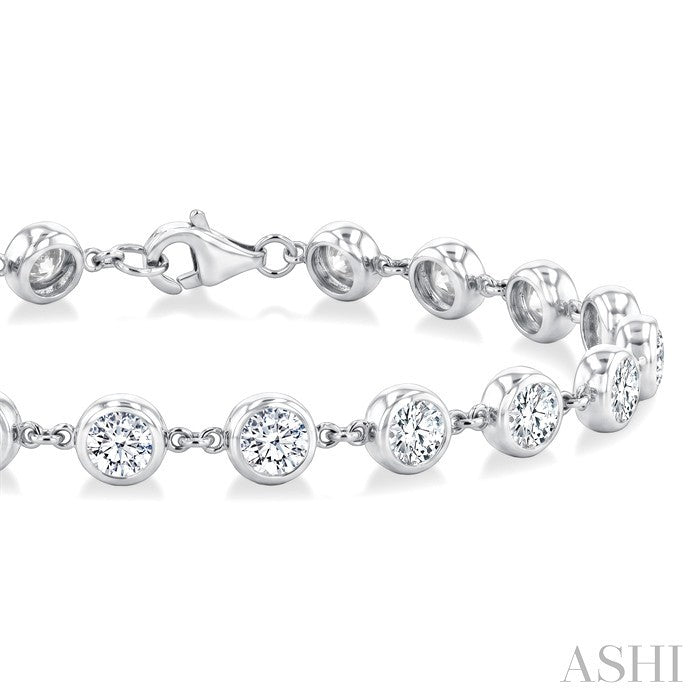 Bezel Set Diamond Station Bracelet