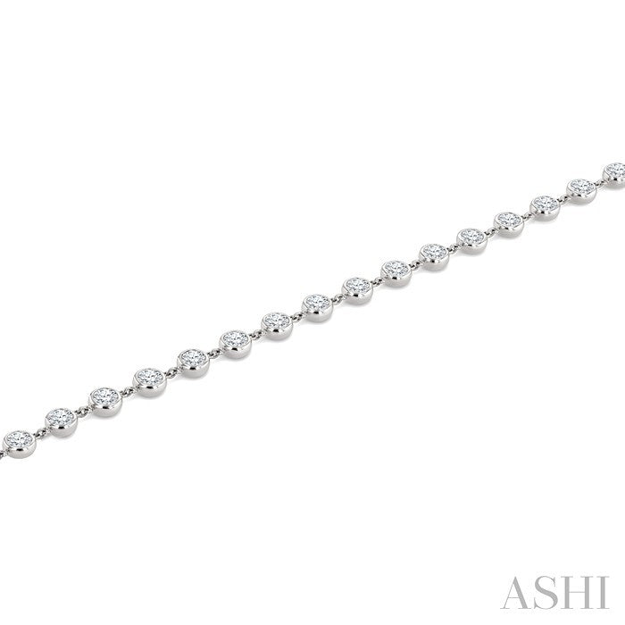 Bezel Set Diamond Station Bracelet