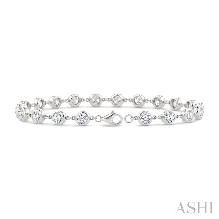 Bezel Set Diamond Station Bracelet