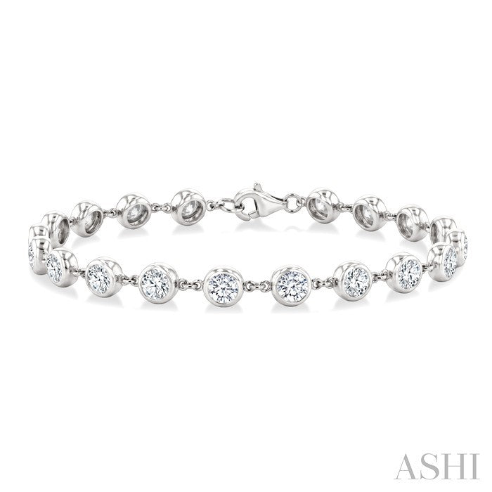Bezel Set Diamond Station Bracelet