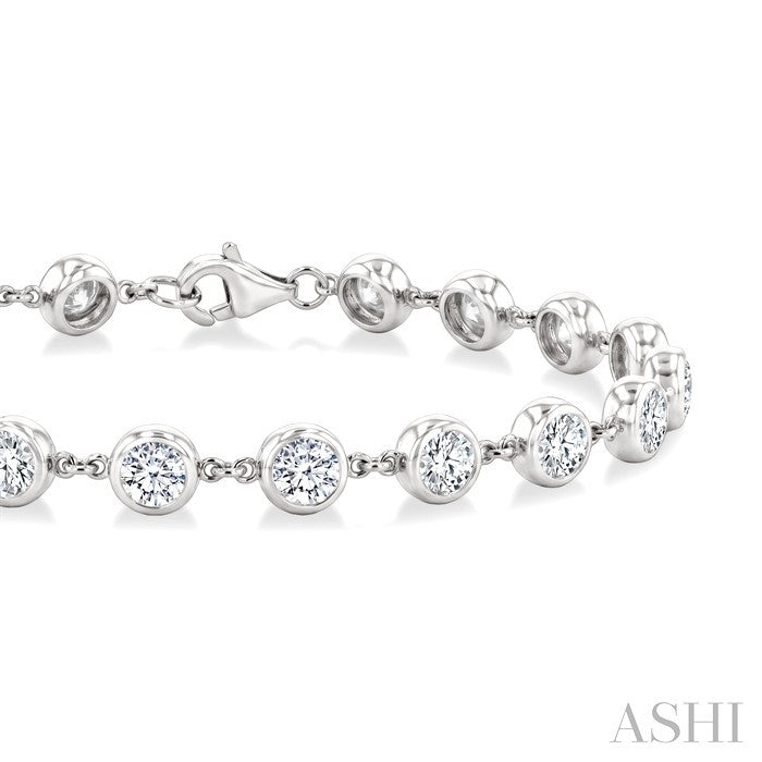 Bezel Set Diamond Station Bracelet