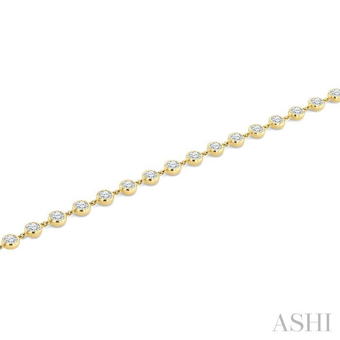 Bezel Set Diamond Station Bracelet