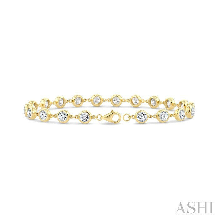 Bezel Set Diamond Station Bracelet