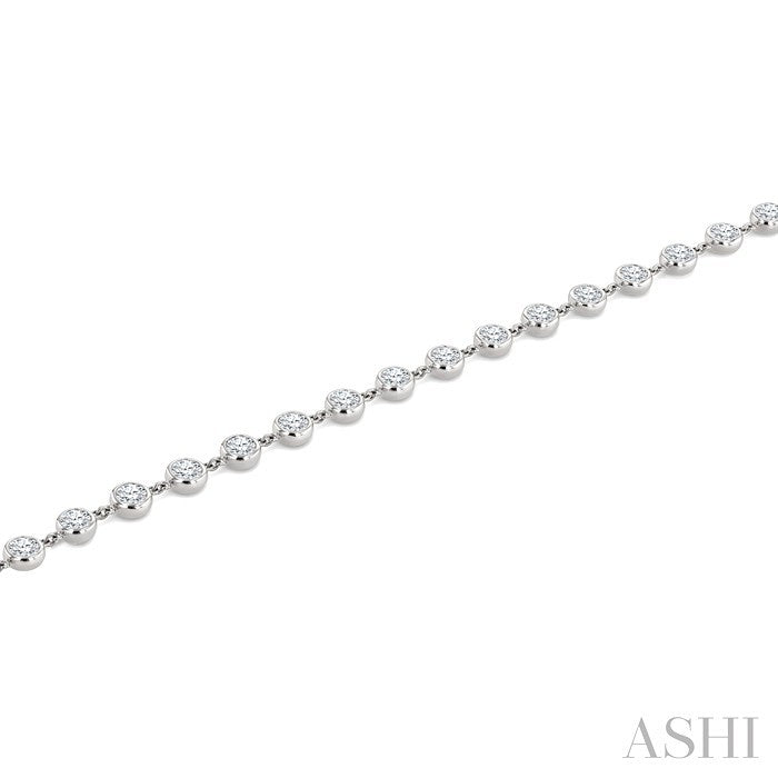 Bezel Set Diamond Station Bracelet