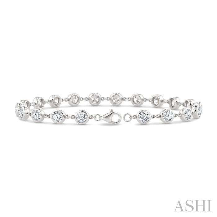 Bezel Set Diamond Station Bracelet
