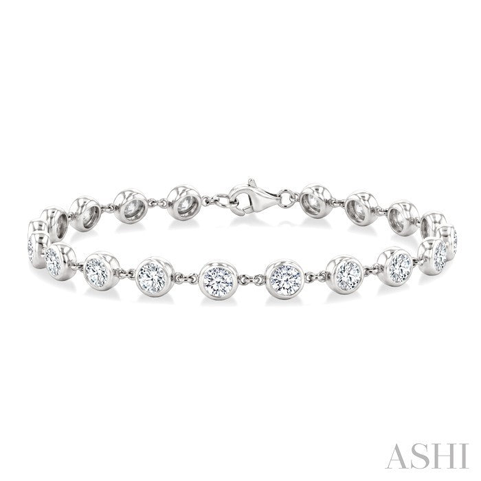 Bezel Set Diamond Station Bracelet