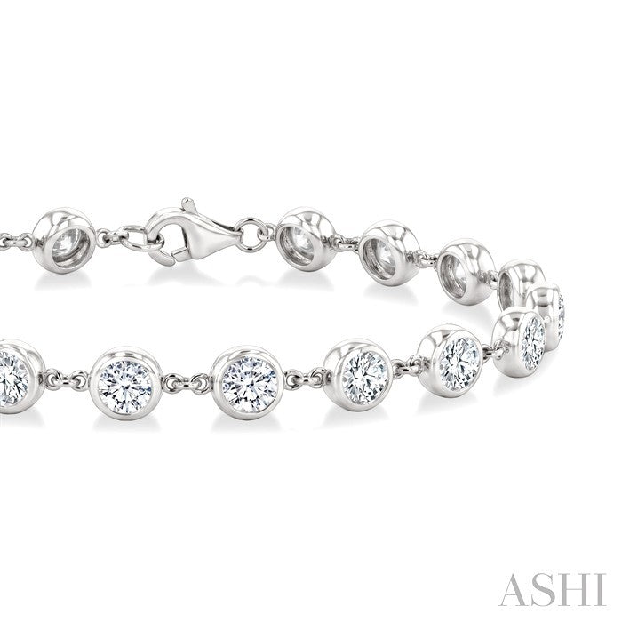 Bezel Set Diamond Station Bracelet