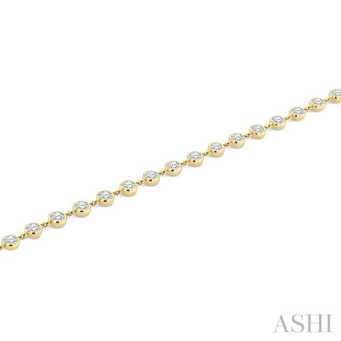 Bezel Set Diamond Station Bracelet