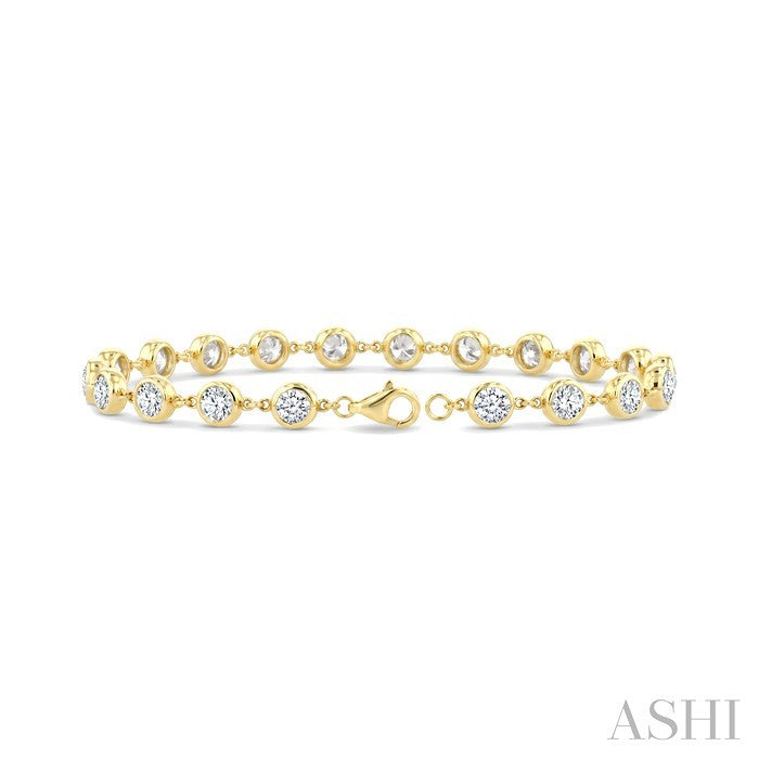 Bezel Set Diamond Station Bracelet