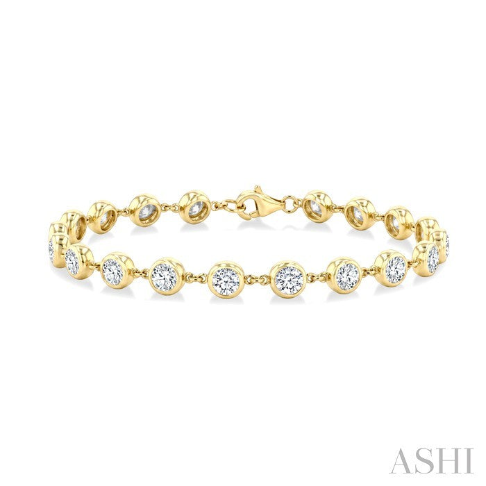 Bezel Set Diamond Station Bracelet