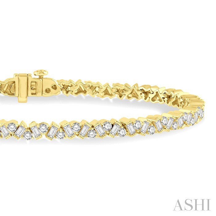 Scatter Zig-Zag Baguette Diamond Bracelet