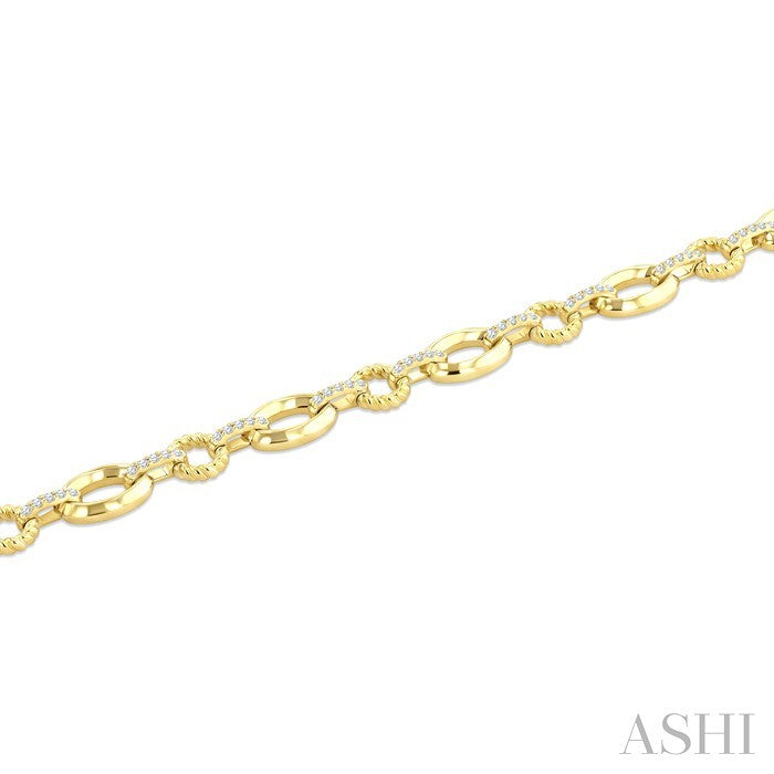 Aeris Gold Oval Link Diamond Fashion Bracelet