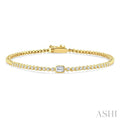 Luna Bezel Emerald Shape Diamond Fashion Bracelet