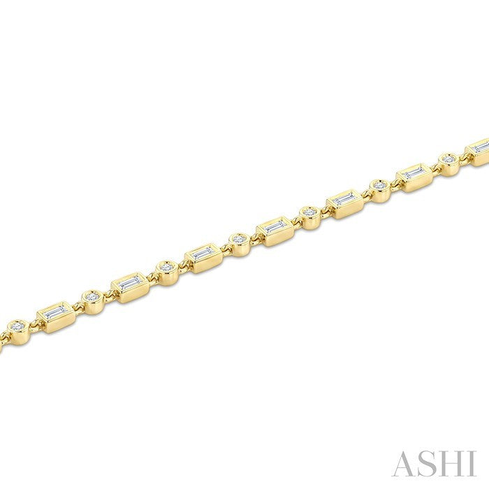 Baguette Bezel Diamond Fashion Bracelet