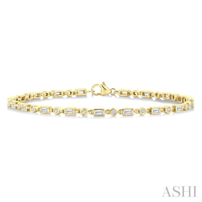 Baguette Bezel Diamond Fashion Bracelet