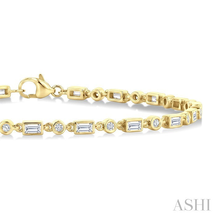 Baguette Bezel Diamond Fashion Bracelet
