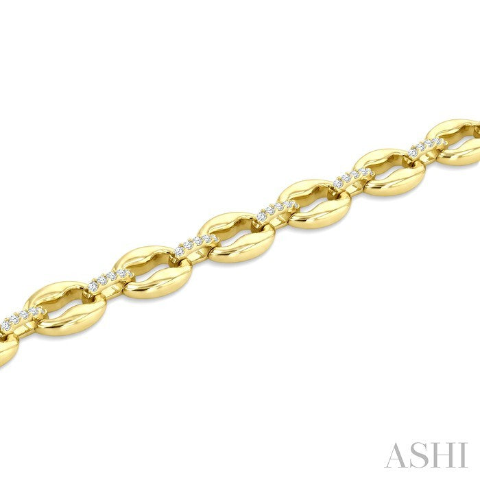 Aeris Gold Oval Link Diamond Fashion Bracelet