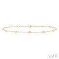 Bezel Set Diamond Station Chain Anklet