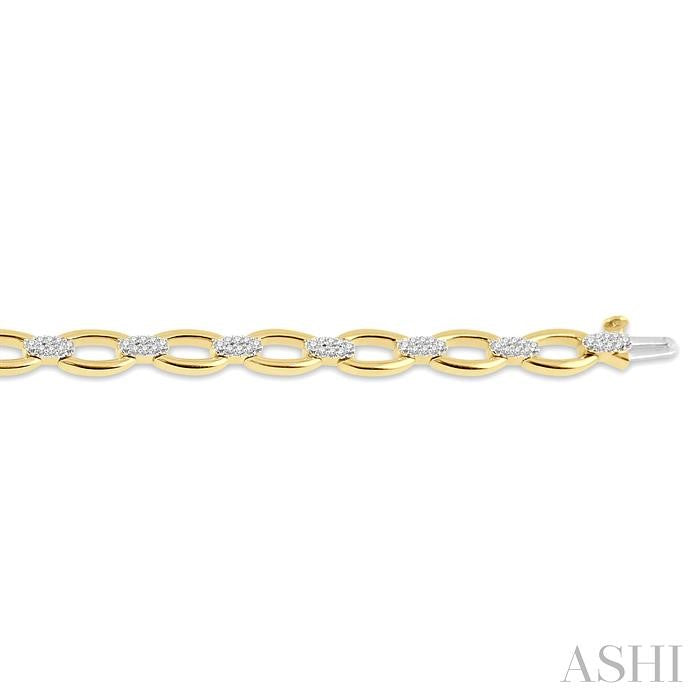 Oval Shape Link Diamond Fashion Bracelet