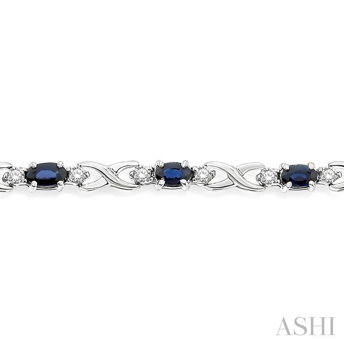 Oval Shape Gemstone & Diamond Bracelet