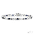 Oval Shape Gemstone & Diamond Bracelet