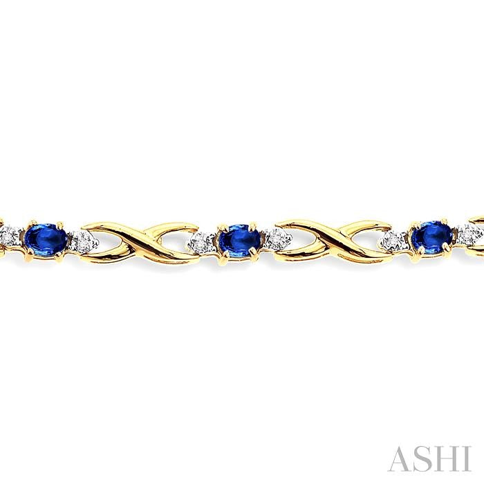Oval Shape Gemstone & Diamond Bracelet