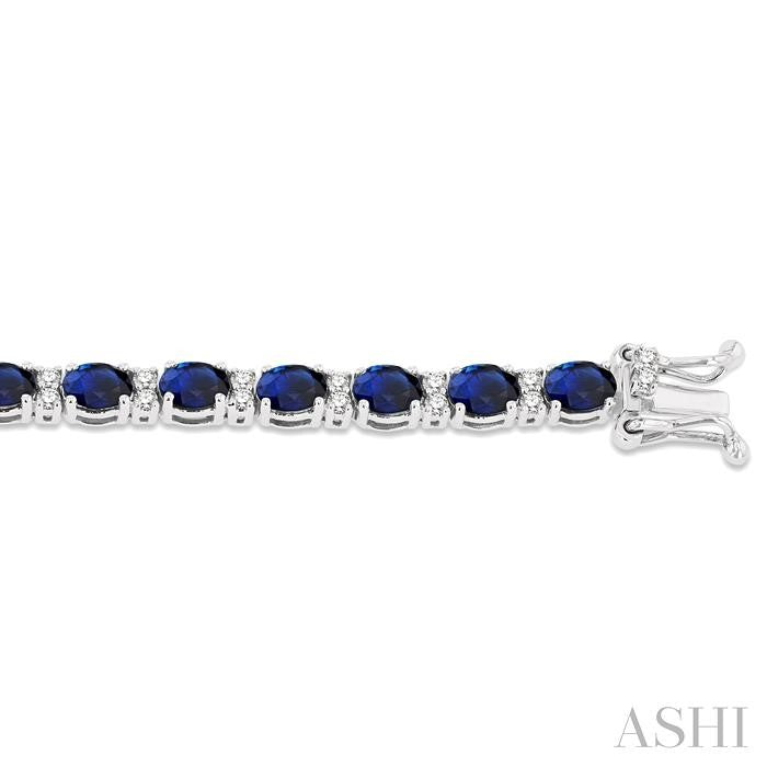 Oval Shape Gemstone & Diamond Bracelet