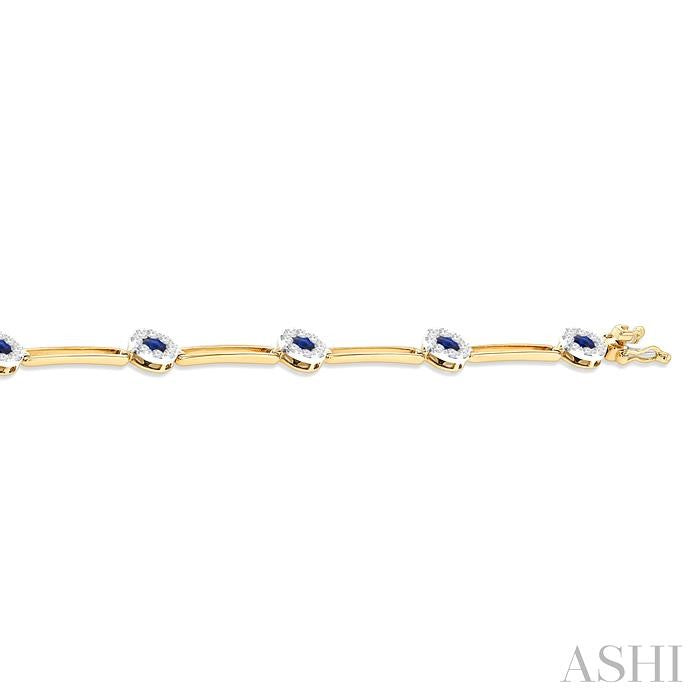 Round Shape Paperclip Lovebright Gemstone & Diamond Bracelet