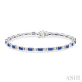 Emerald Shape Art Deco Gemstone & Diamond Bracelet