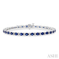 Oval Shape Gemstone & Diamond Bracelet