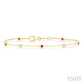 Alternate Gemstone & Diamond Station Chain Bracelet