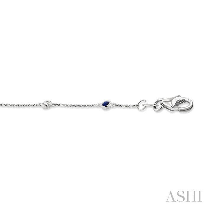 Alternate Gemstone & Diamond Station Chain Bracelet
