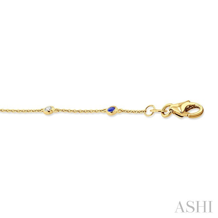 Alternate Gemstone & Diamond Station Chain Bracelet