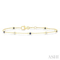 Alternate Gemstone & Diamond Station Chain Bracelet