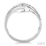 1/4 ctw Round Cut Diamond By-pass Ring in 10K White Gold