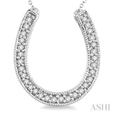 1/10 ctw Single Cut Diamond Horseshoe Pendant in Sterling Silver with Chain