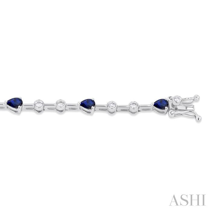 Pear Shape Gemstone & Diamond Bracelet