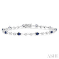 Pear Shape Gemstone & Diamond Bracelet