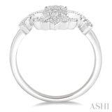 1/6 ctw Round Cut Diamond Fleur De Lis Ring in 10K White Gold