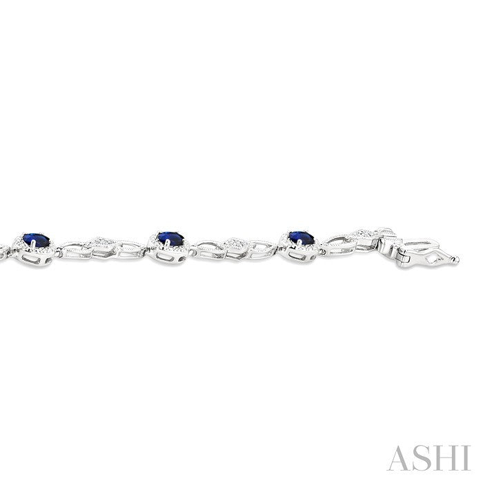 Oval Shape Gemstone & Diamond Fashion Bracelet