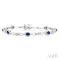 Oval Shape Gemstone & Diamond Fashion Bracelet