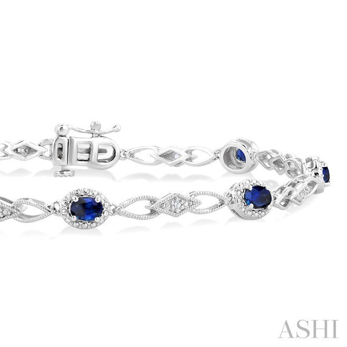 Oval Shape Gemstone & Diamond Fashion Bracelet