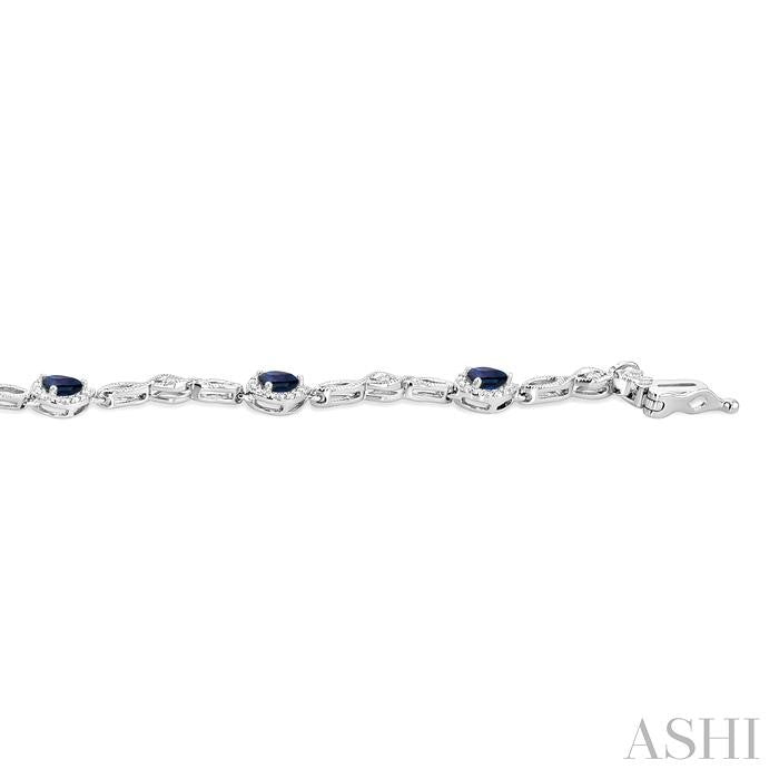 Pear Shape Gemstone & Diamond Fashion Bracelet