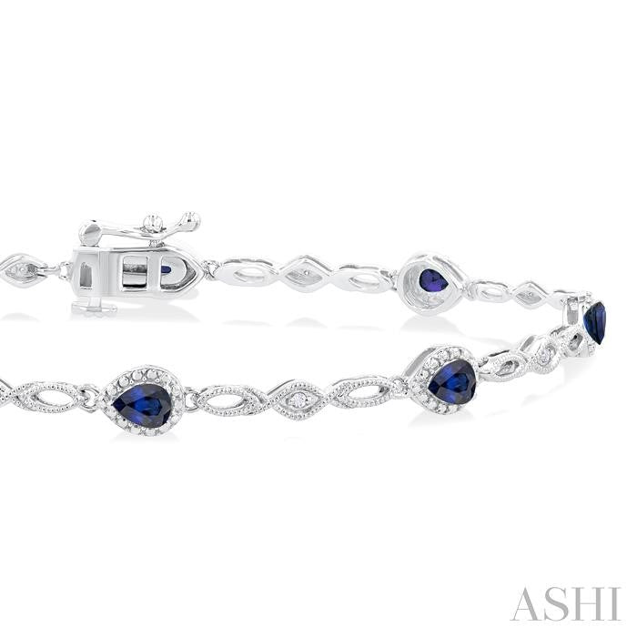 Pear Shape Gemstone & Diamond Fashion Bracelet