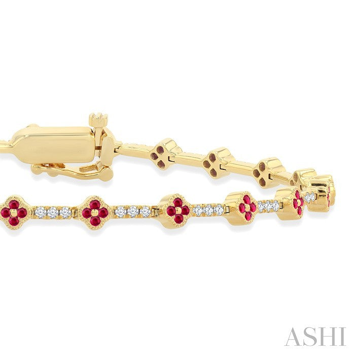 Clover Gemstone & Diamond Bracelet