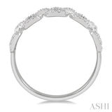 1/4 ctw Box Chain Link Round Cut Diamond Ladies Ring in 14K White Gold