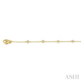 1/6 ctw Cushion Shape Mount Round Cut Diamond Station Bracelet in 10K Yellow Gold