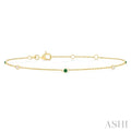 Alternate Gemstone & Diamond Station Chain Bracelet